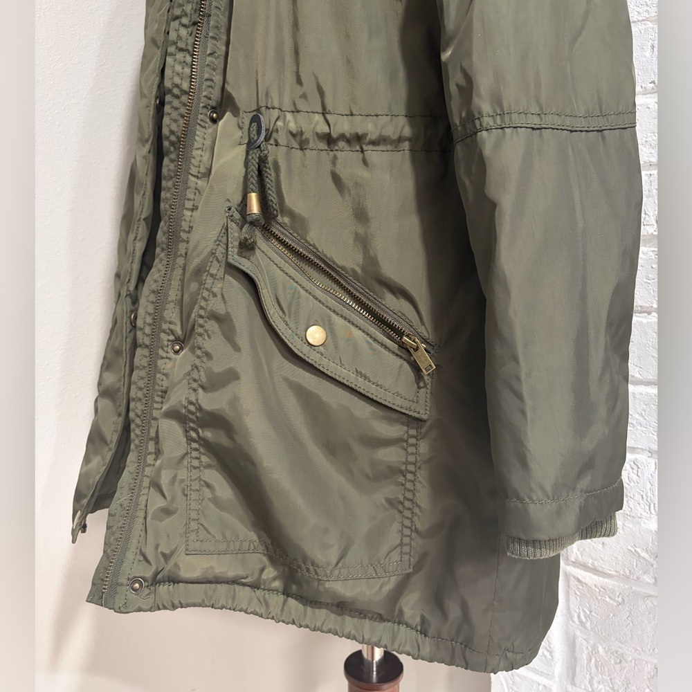 Women's Mossimo Supply and Co. Olive Utility Parka Jacket - Picture 2 of 5